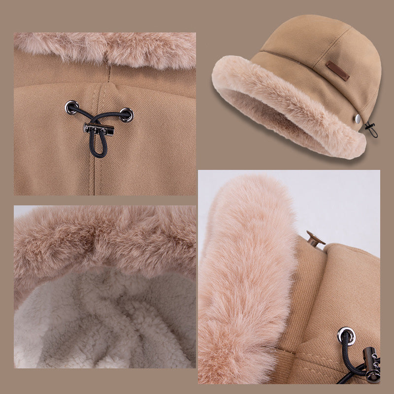 Winter thick plush ear protection hat