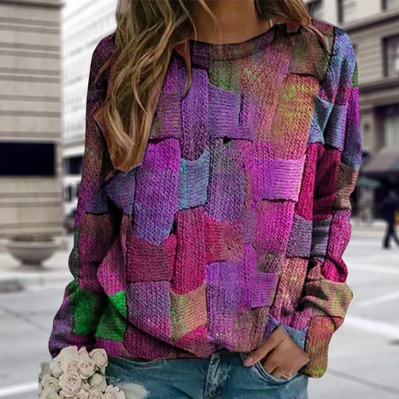 Printed Loose Hooded Sweatshirt