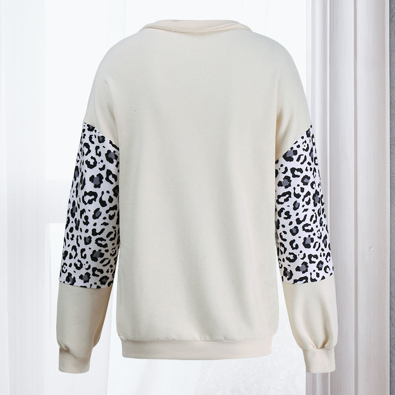 Paneled Contrast Long Sleeve Crewneck Shirt