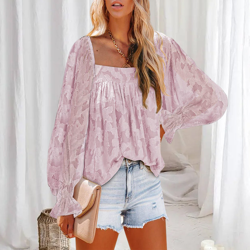 Womens Long Sleeve Tops Square Neck