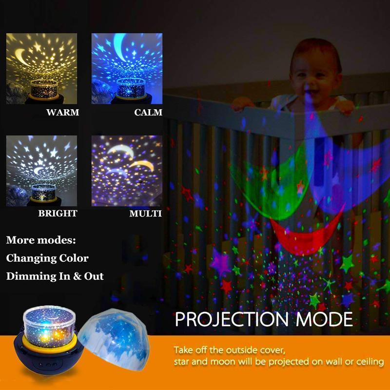 Multifunctional LED Night Light Star Projector Lamp, 5 Sets of Film