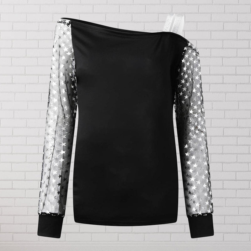 Off Shoulder Solid T-Shirt