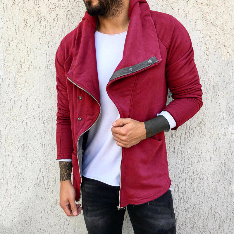 Solid Hooded Long Sleeve Jacket