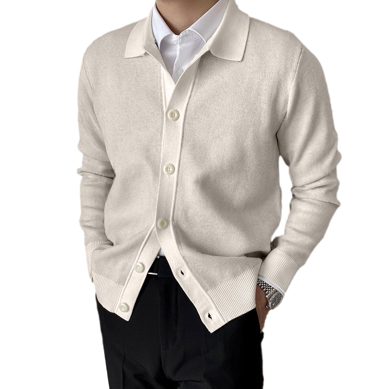 Solid Button Knit Cardigan