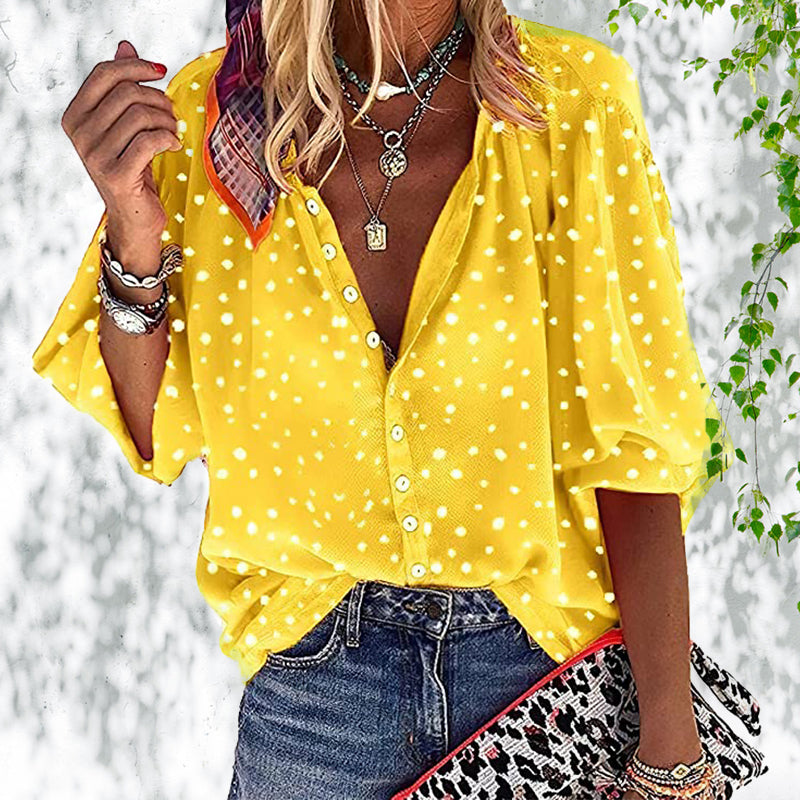 Polka Dot Chiffon Shirt