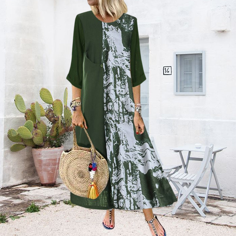 Camouflage 3/4 Sleeve Dress