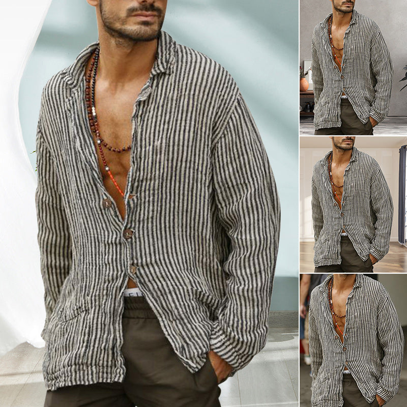 Men's Striped Print Casual Shirt