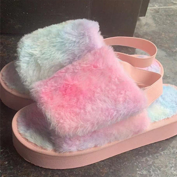 Thick Bottom Fur Slippers