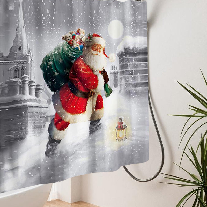 💖Christmas Shower Curtain Santa Claus Cartoon Version💖