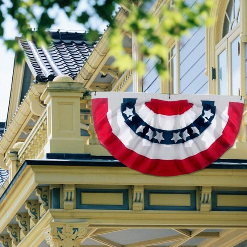 Independence Day Pleated Fan Flag