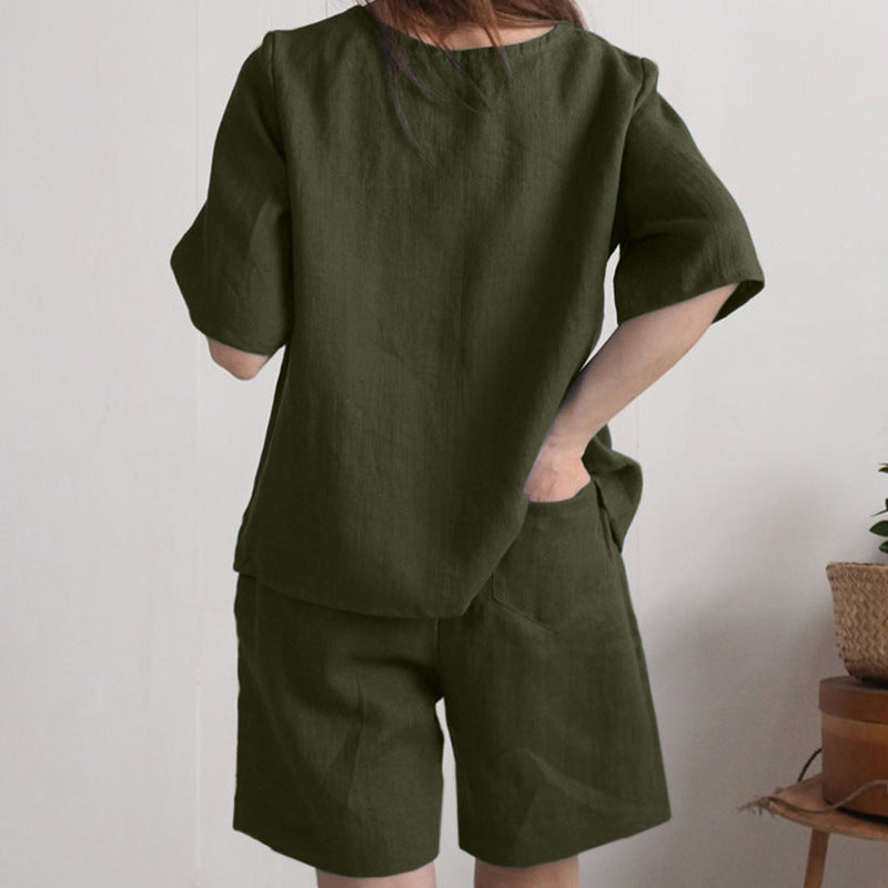 Women Plus Size Loose Shorts Suit