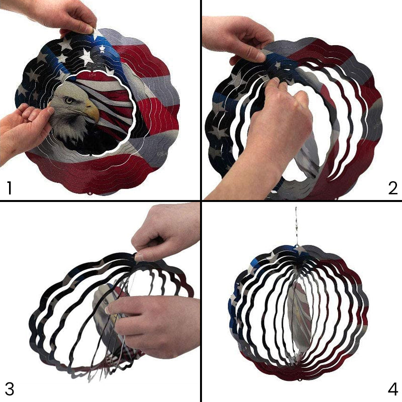 Large 3D Stainless Steel Wind Catchers Hanging