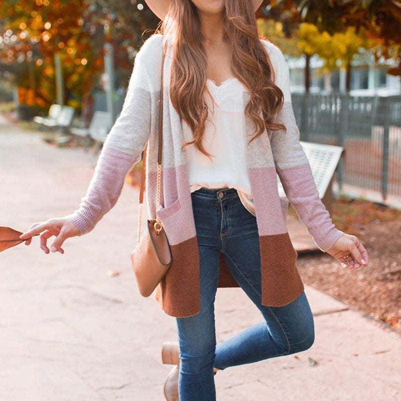 Contrast Cardigan Sweater