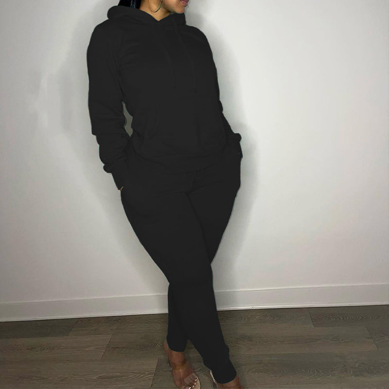 Casual Drawstring Pantsuits Two-piece Set
