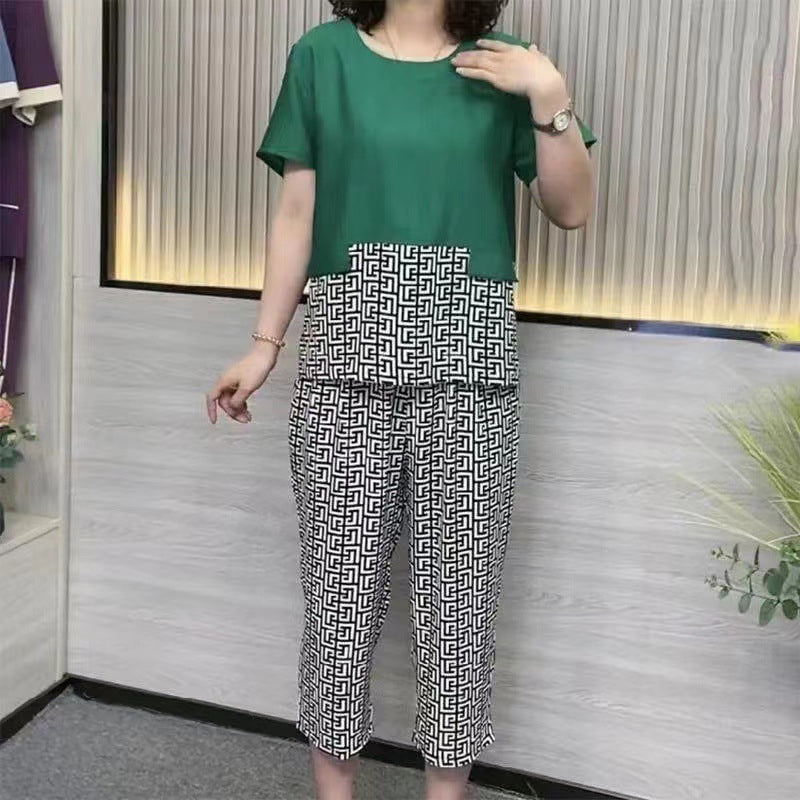 Summer New Casual Stitching Suit