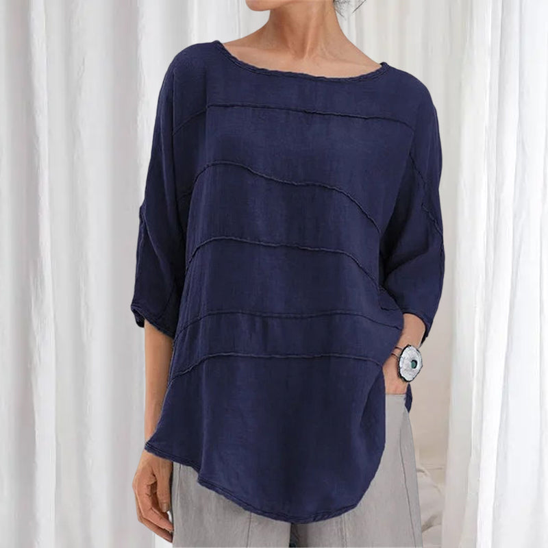 Striped Dolman Sleeve Casual Cotton Top