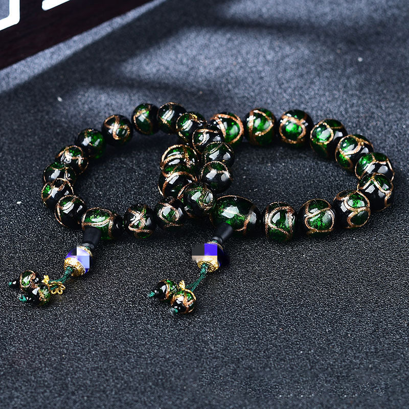 Incense Grey Glazed Beads Bracelet