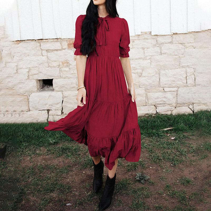 Ruffled Pleated Loose Dress