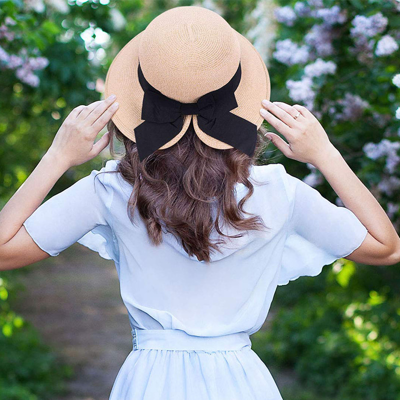 Parasol Straw Hat with Bow