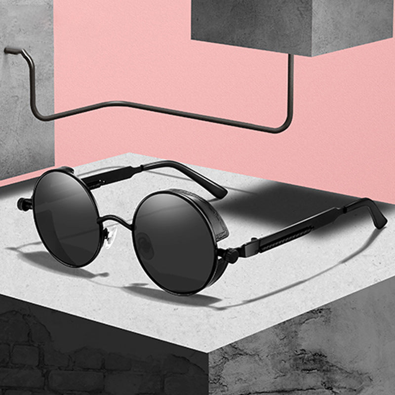 Sunglasses Steampunk Round Lens Metal Frame Unisex Glasses