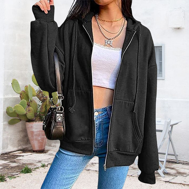 Zip Hooded Cardigan Jacket