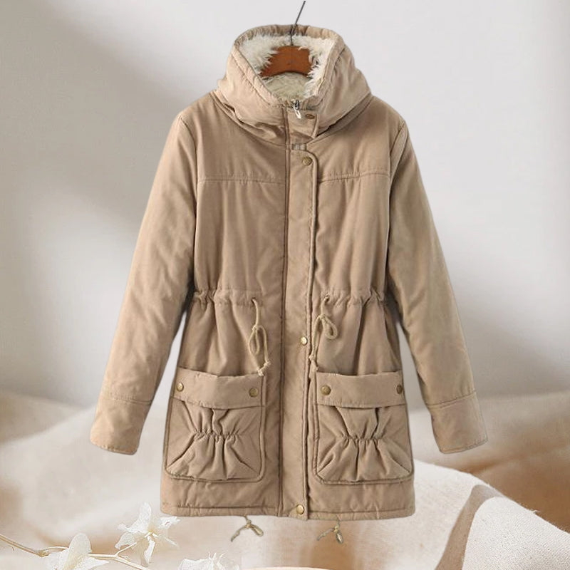 Peach Skin Velvet Thick Warm Padded Coat