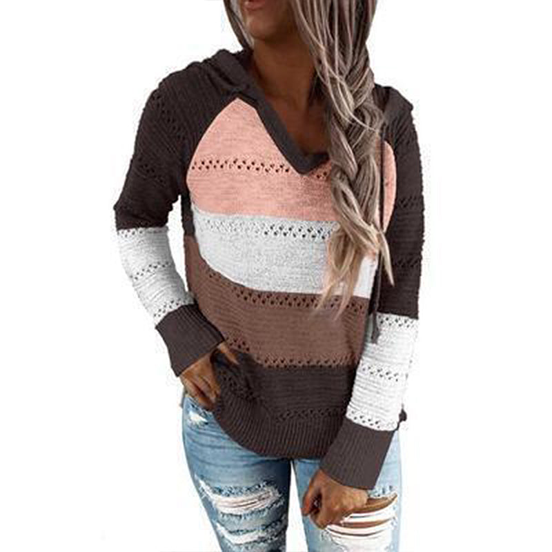 Knitted Sweater with Hood