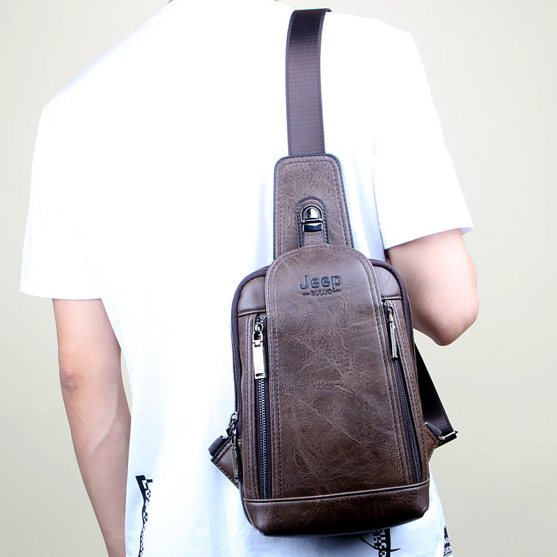 Casual retro men's shoulder chest bag