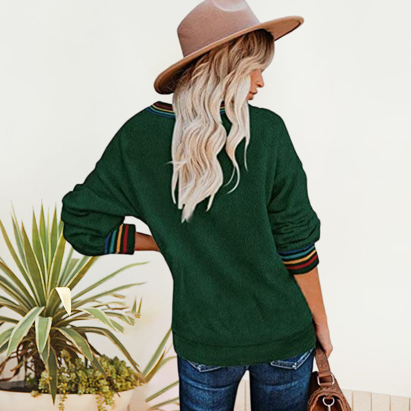 Women's Solid Color Round Neck Loose Sweatshirt