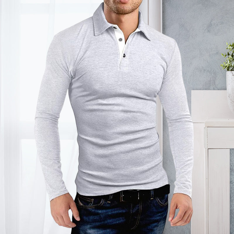 Long Sleeve Lapel Polo T-shirt