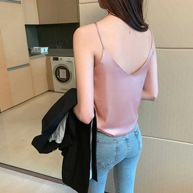 Ladies Sexy Elegant Fashionable Flowing Silk Vest