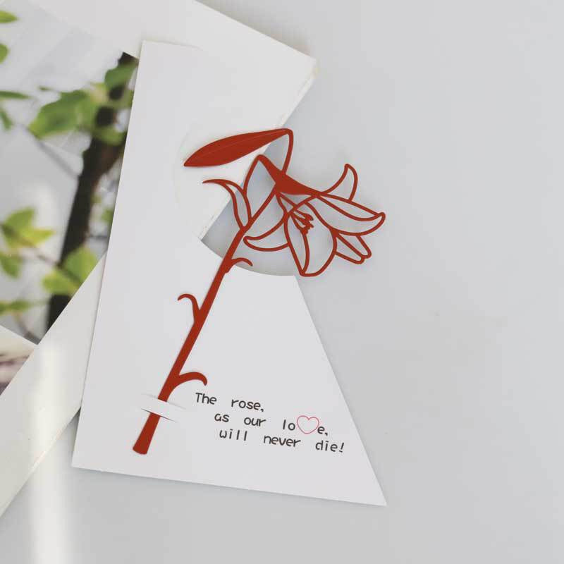 Red Rose Metal Bookmarks