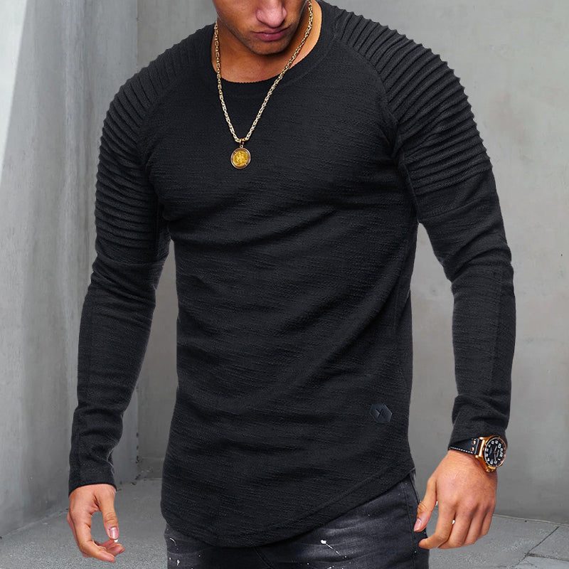 Men's Long Sleeve Crinkled T-Shirt