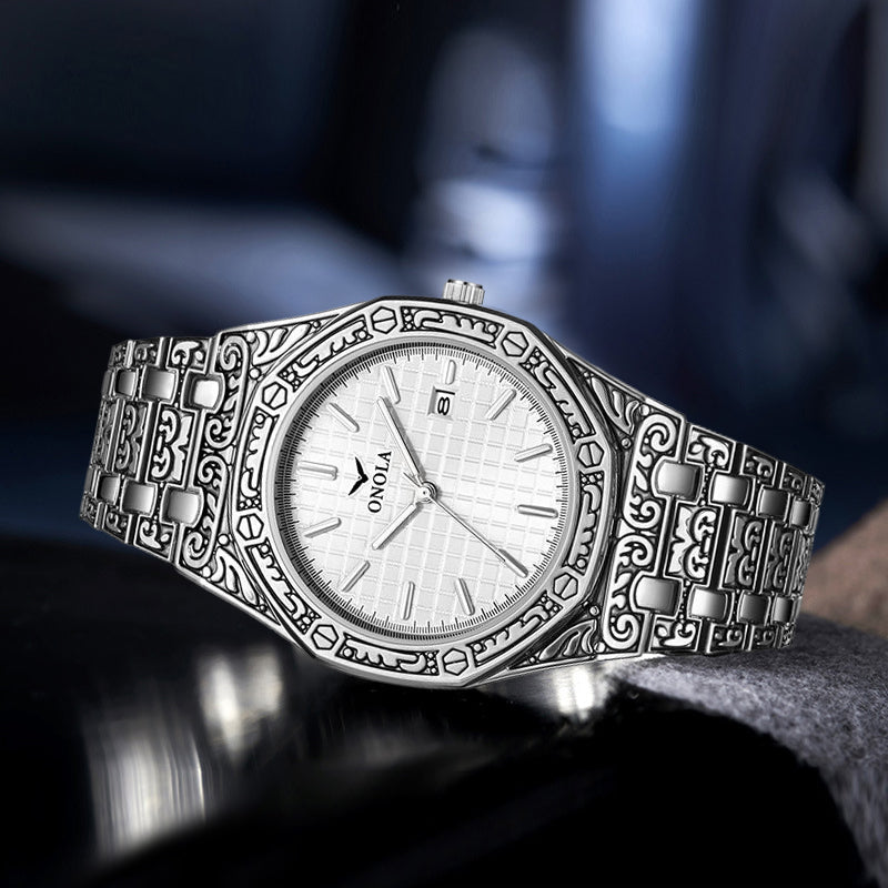 Vintage Engraved Men's Watch