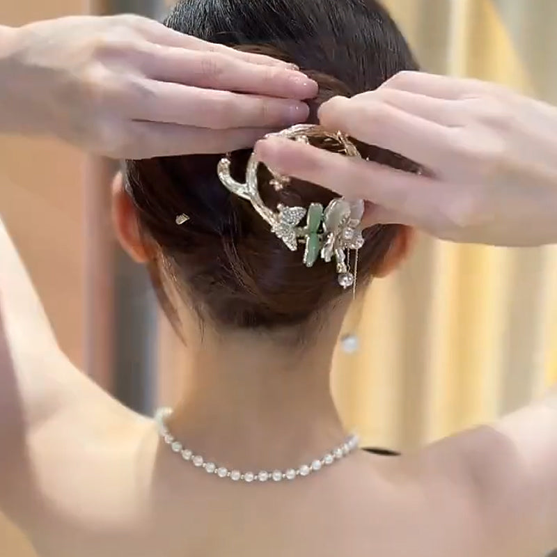 Floral Fringed Butterfly Hairpin