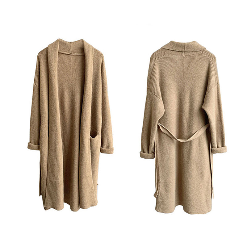 Slouchy Long Pure Wool Cardigan