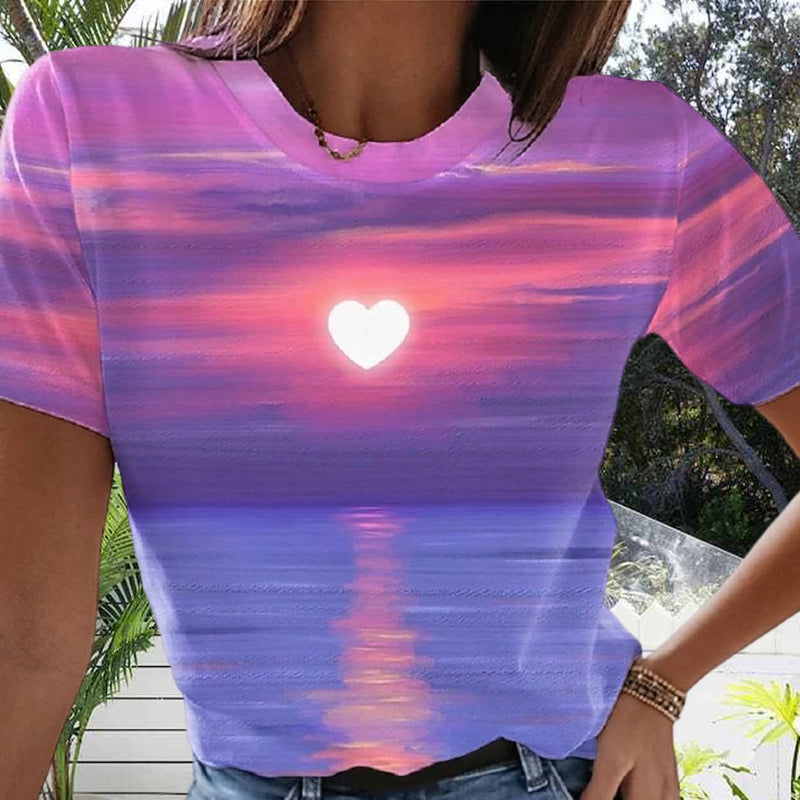 Women's Casual Weekend 3D Printed Painting T-shirt