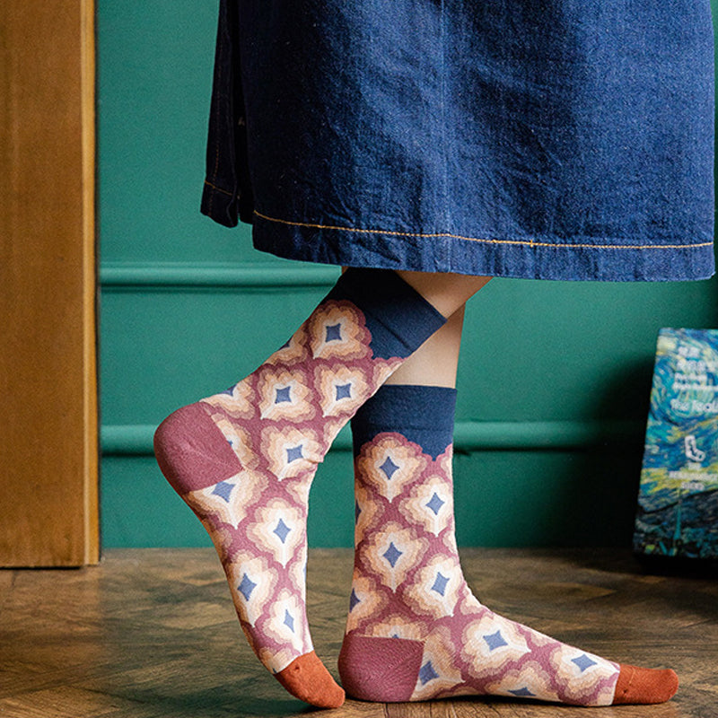 Oil Painting Style Abstract Style Socks