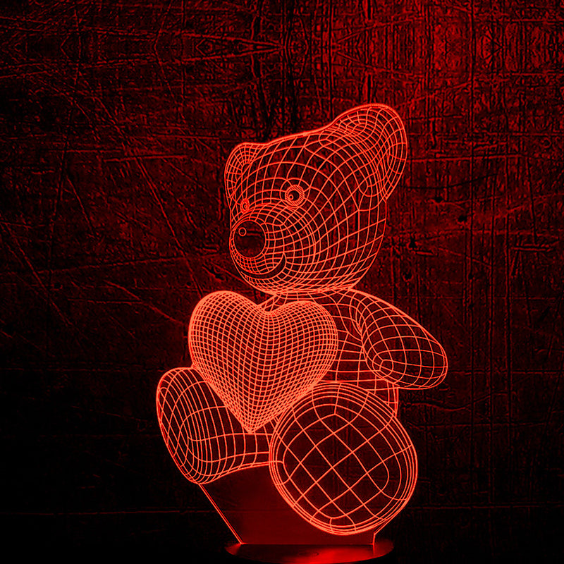 3D Love Bear Night Light