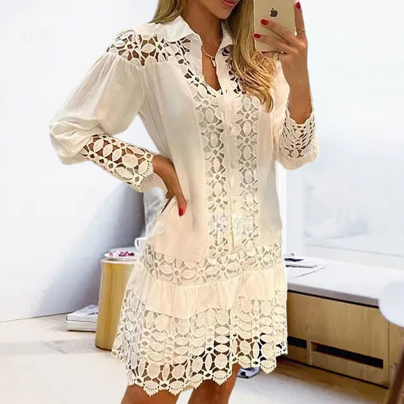 Women's Shirt Knee Length Dress
