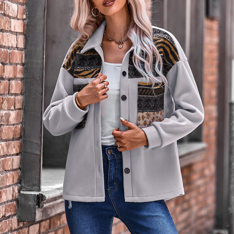 Paneled Contrast Loose Jacket