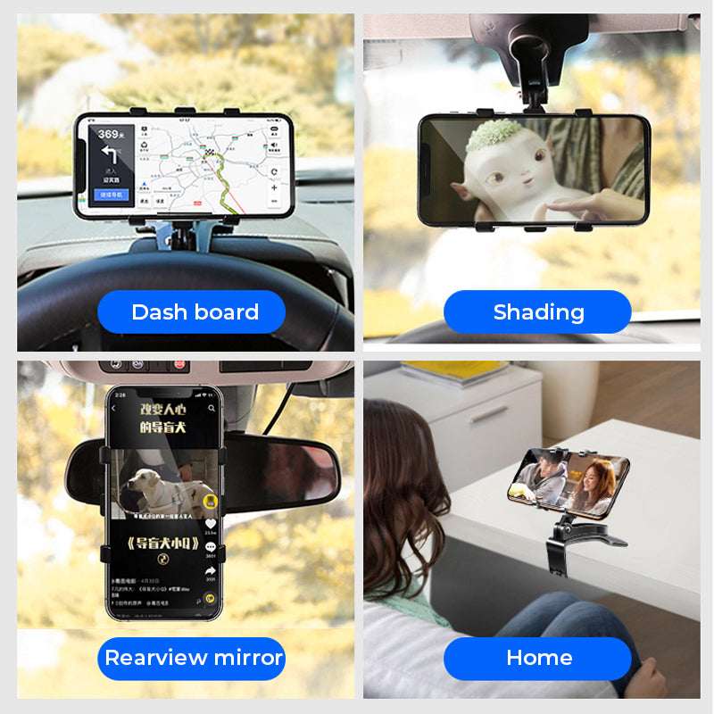 Car Rotating Dashboard Clip Cell Phone Holder