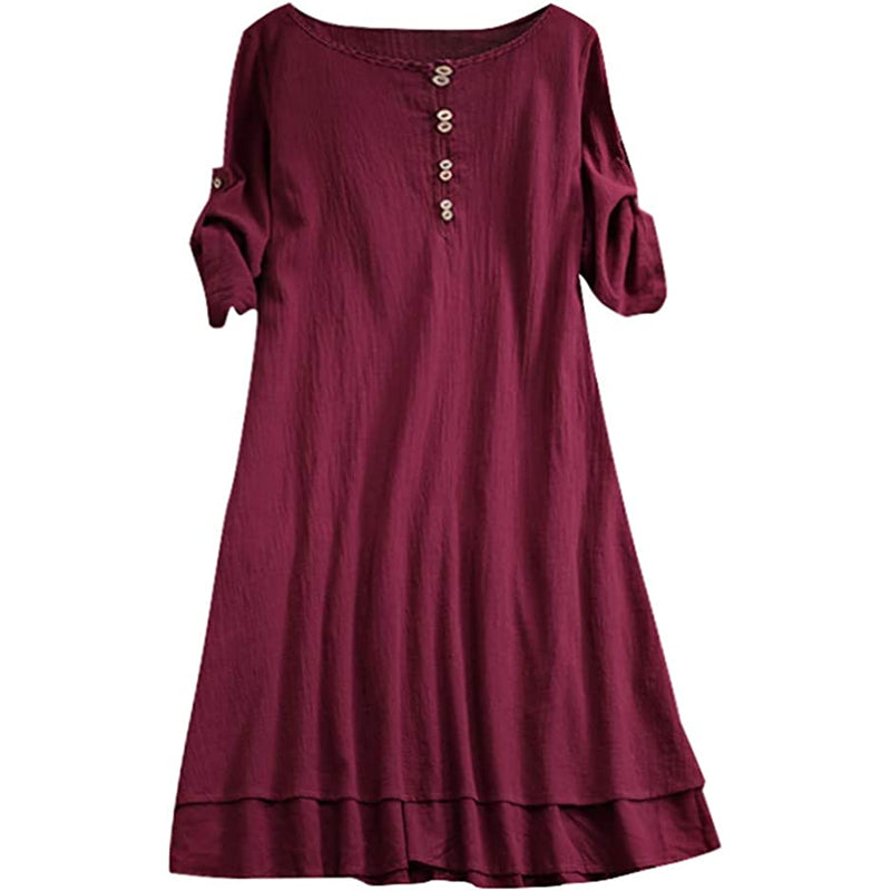 Button Panel Swing Dress