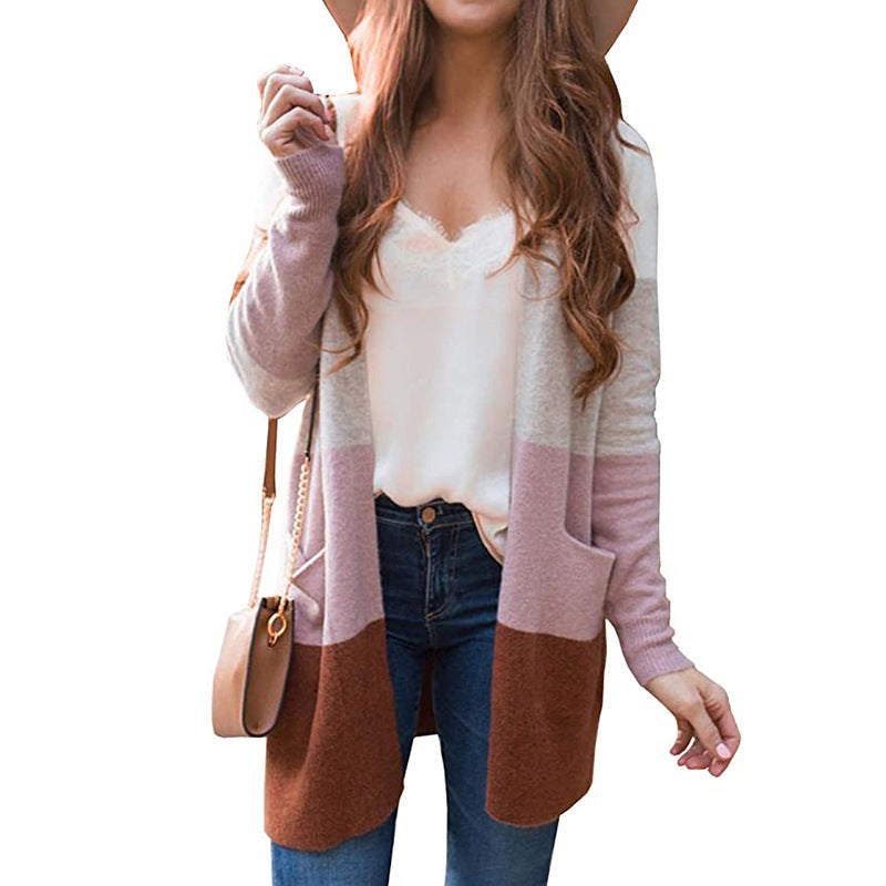 Contrast Cardigan Sweater