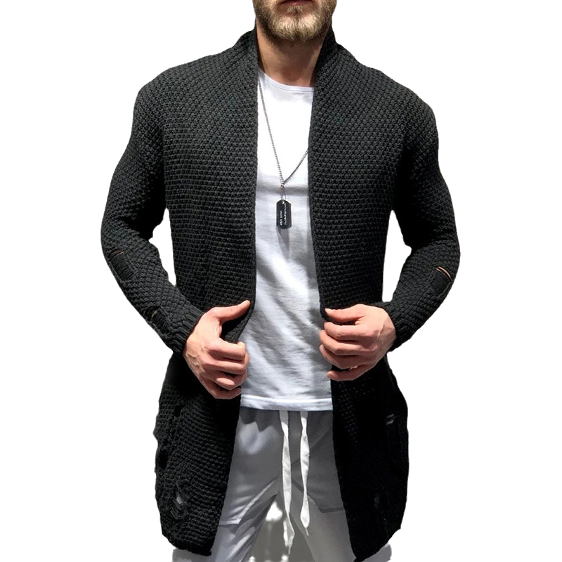 Solid Color Loose Cardigan Knit Jacket