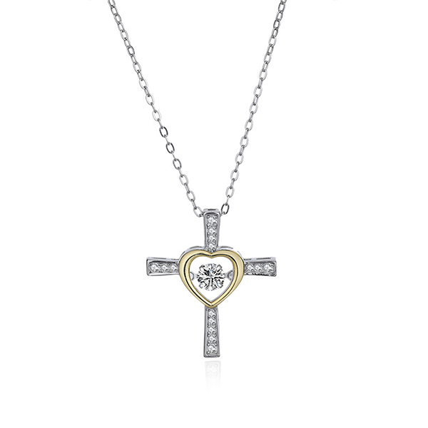 To My Soulmate Cross and Heart Necklace