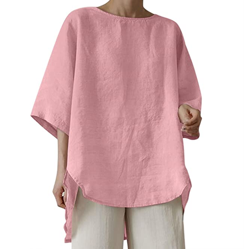 Women's Cotton Linen Solid Color Casual Top