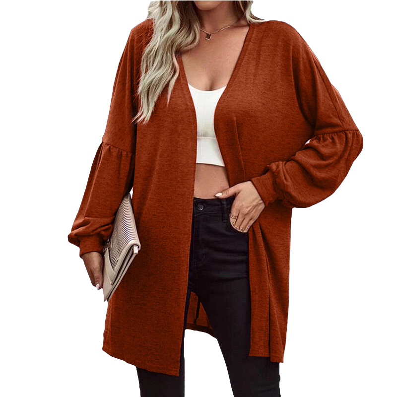 Solid Color Long Sleeve Cardigan