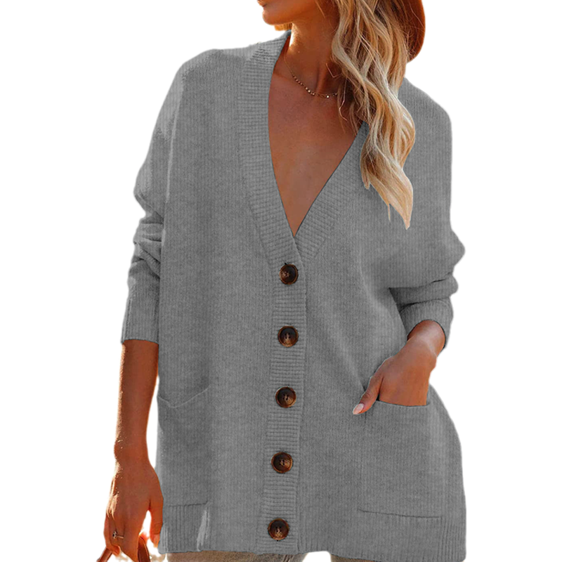 Solid Color Cardigan Sweater