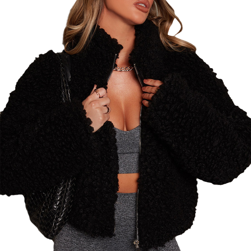 Women's Short Faux Fur Casual Shaggy Jacket